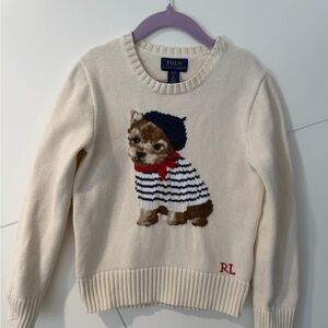Polo by Ralph Lauren Cream Sweater with Dog Motif